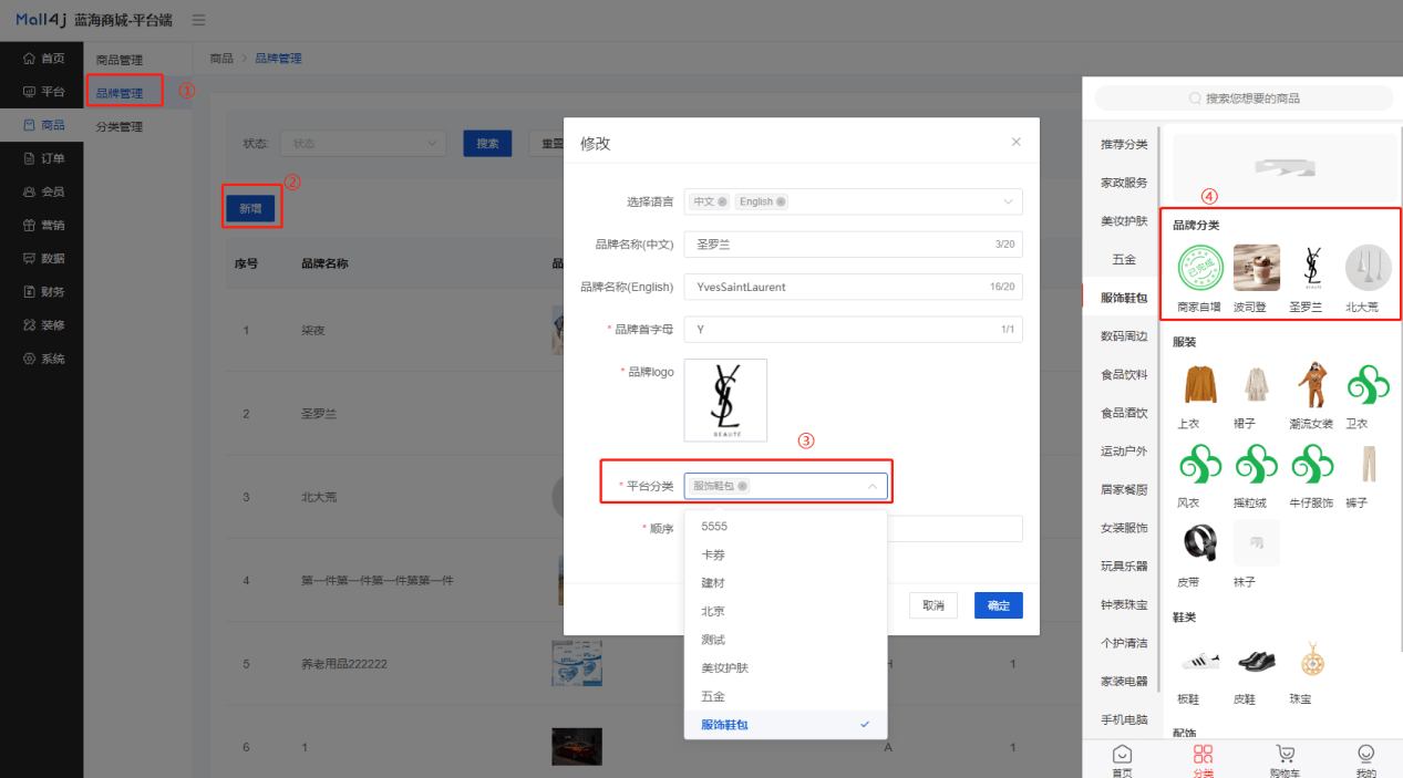 Mall4j 星链版(B2B2B企业采购)后台操作手册 功能操作示意图