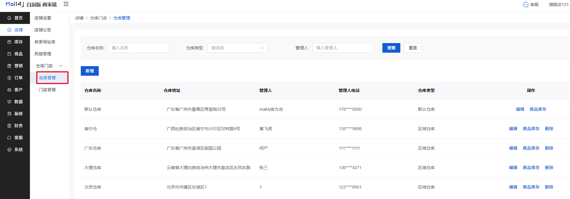 Mall4j 白洞版(S2B2C供应链)后台操作手册 功能操作示意图